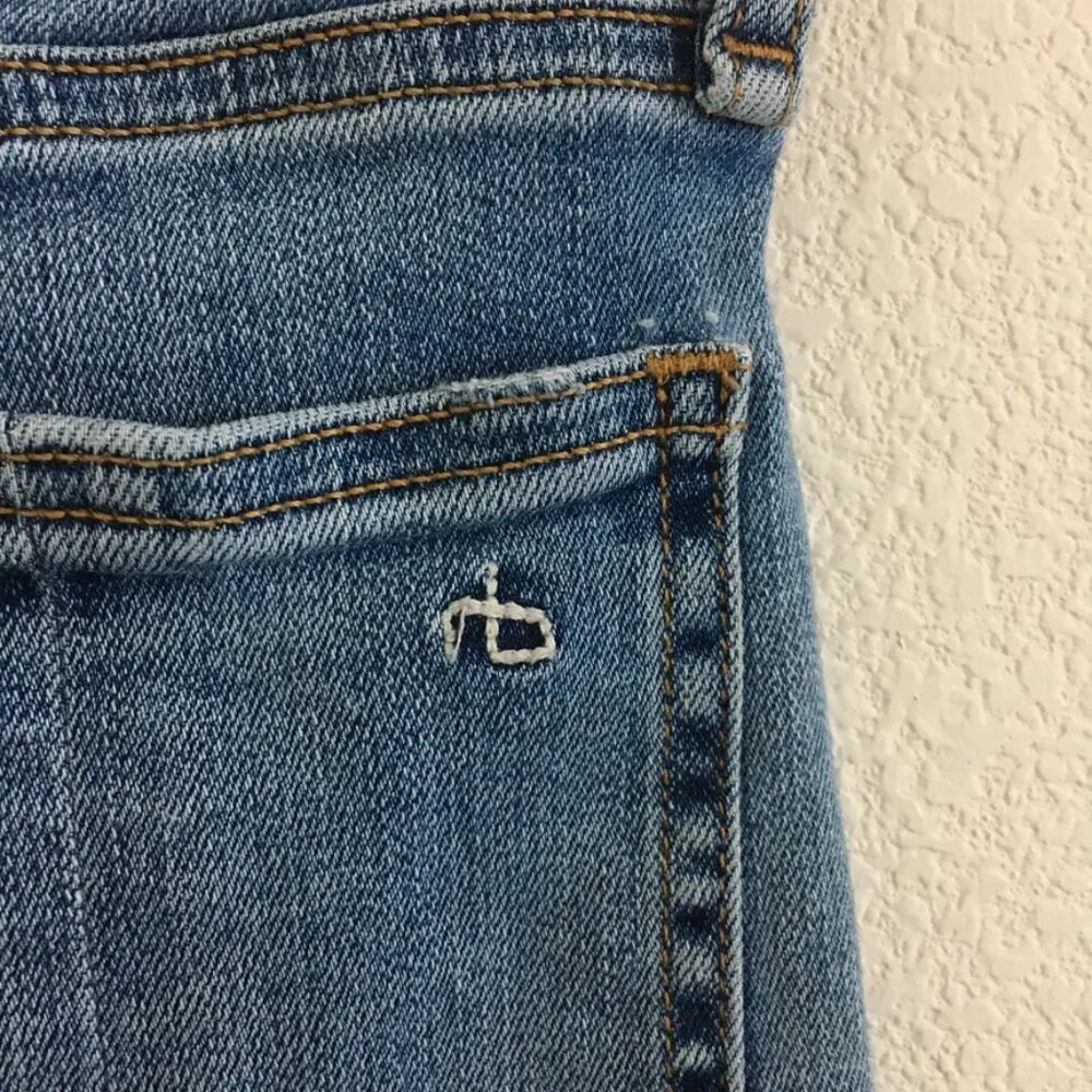 rag & bone NINA High-Rise Ankle Skinny Womens 27 Blue Denim Jean Stretch